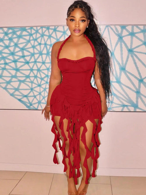 Halter Neck Bodycon Mini Dress