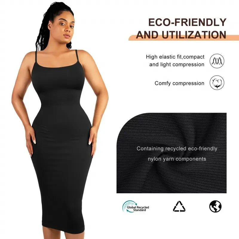 Ribbed Built In Bra Bodycon Midi Dress