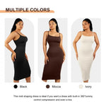 Ribbed Built In Bra Bodycon Midi Dress