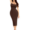 Ribbed Built In Bra Bodycon Midi Dress