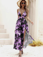 Floral Print Tie Back Cami Dress