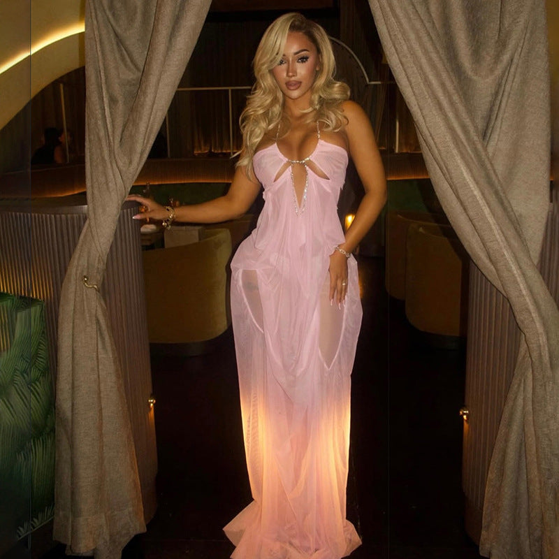 Flowy Pastel Evening Dress