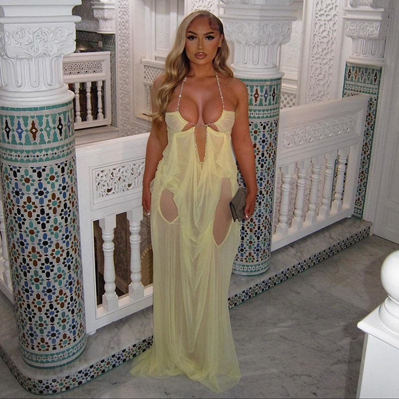 Flowy Pastel Evening Dress