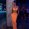 Woven Pleated Crop Camisole and Maxi Skirt Set